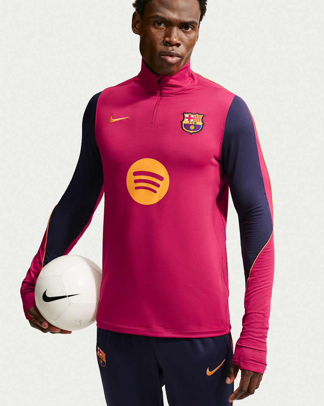 男款 Nike Dri-FIT F.C. Barcelona Strike Football Knit Drill Top 巴塞隆納 足球 俱樂部 修身 速乾 印花 運動 長T【II3253】ADFIFA