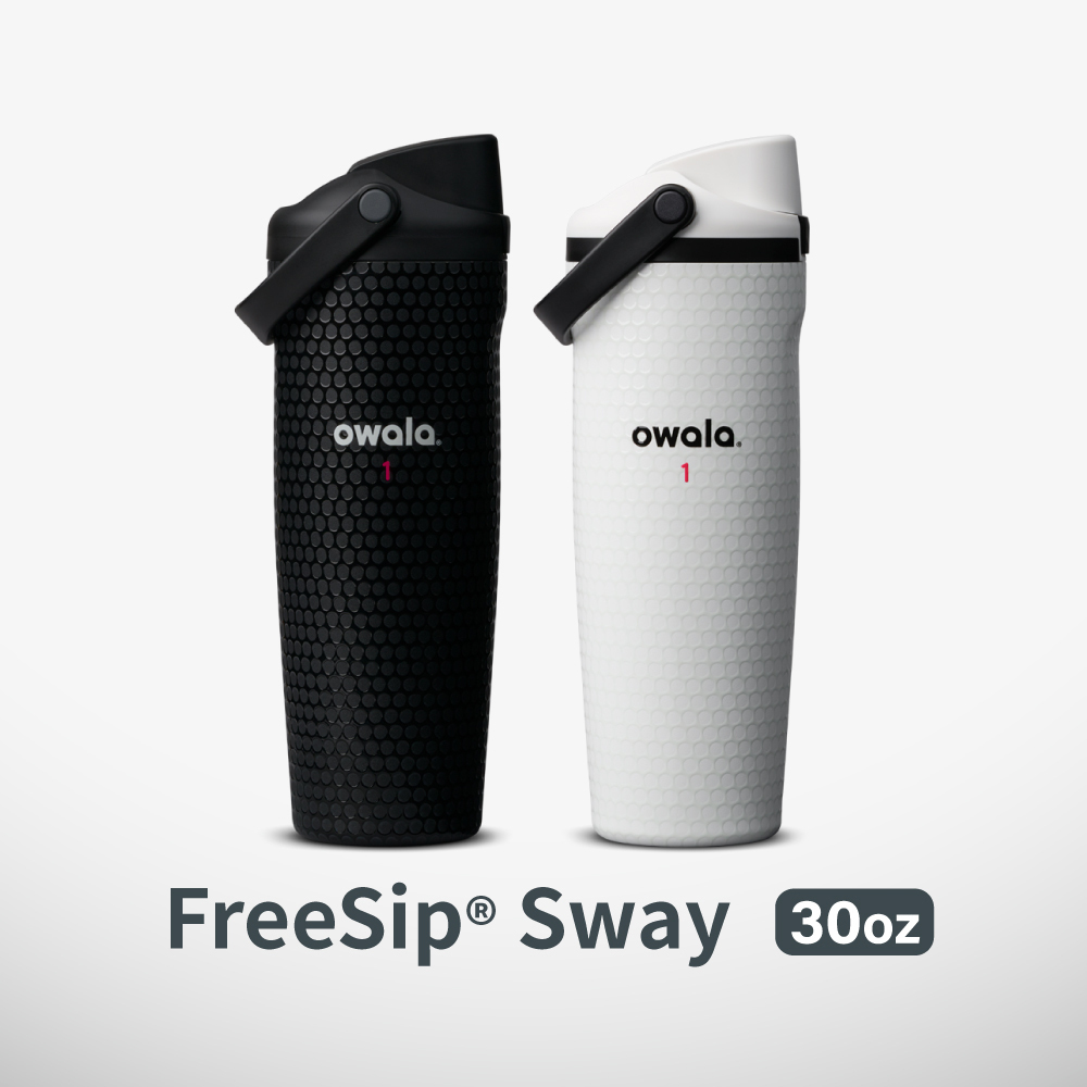 Owala® FreeSip Sway 不鏽鋼 雙飲口吸管手提水壺|高爾夫球系列