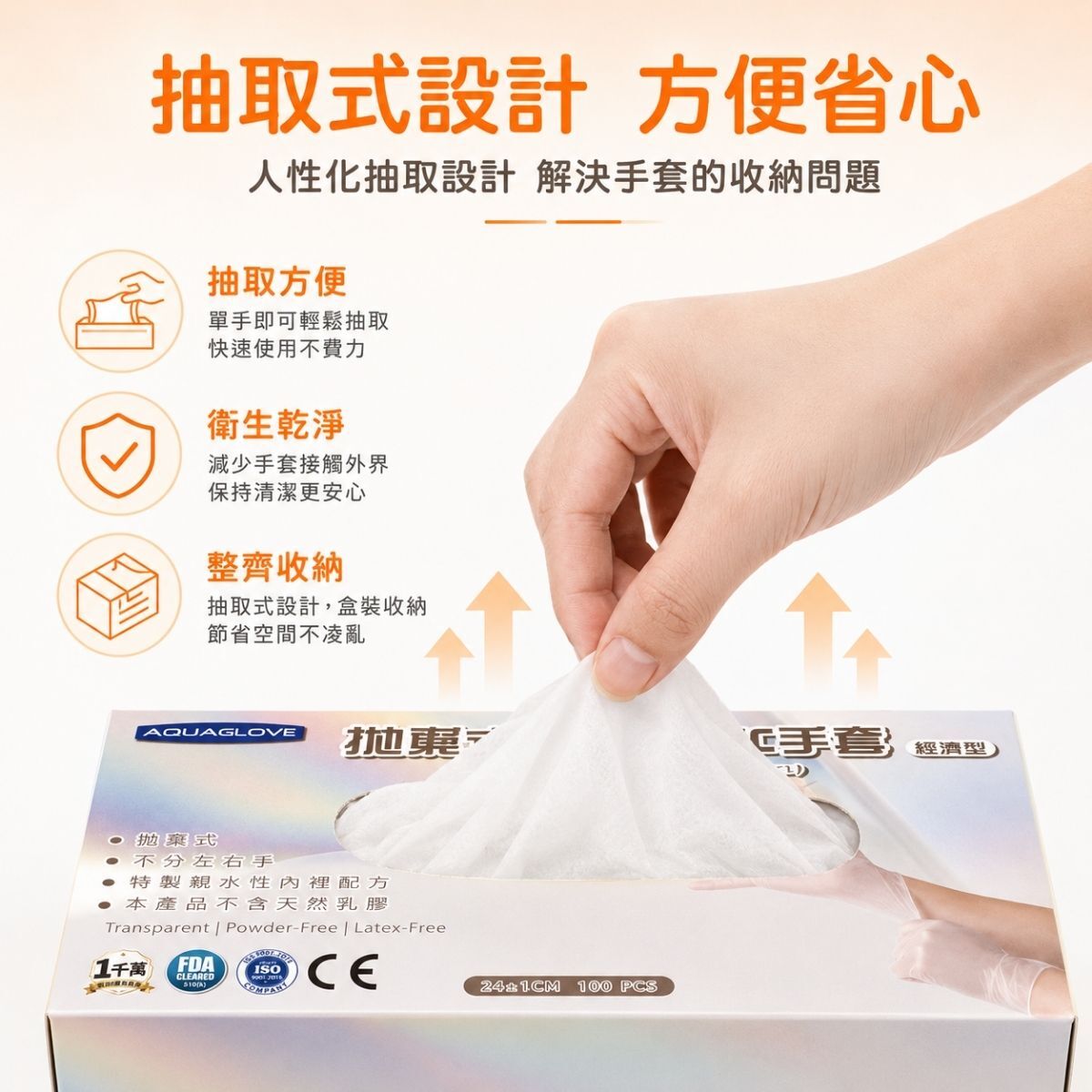 拋棄式無粉PVC手套 100入 ｜PVC手套 無粉手套 一次性手套 食品料理手套 清潔手套【輕鬆購五金百貨】
