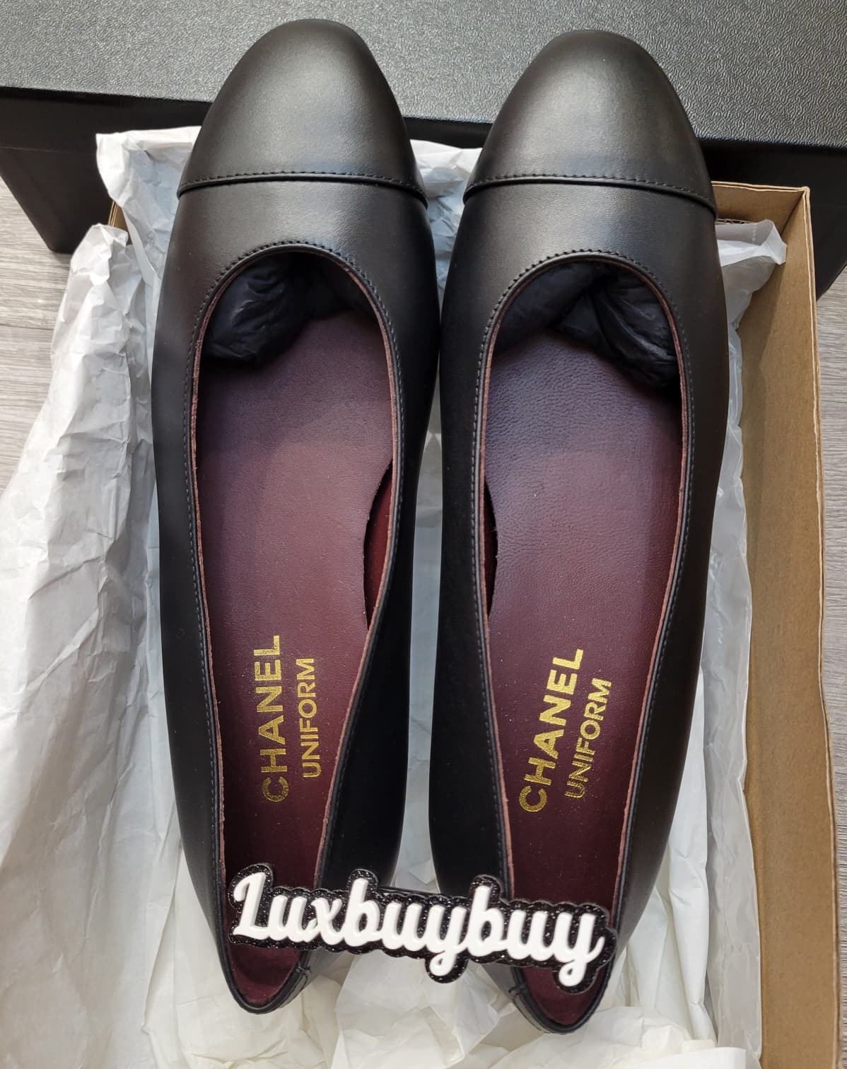 CHANEL UNIFORM  BALLERINAS BLACK 36