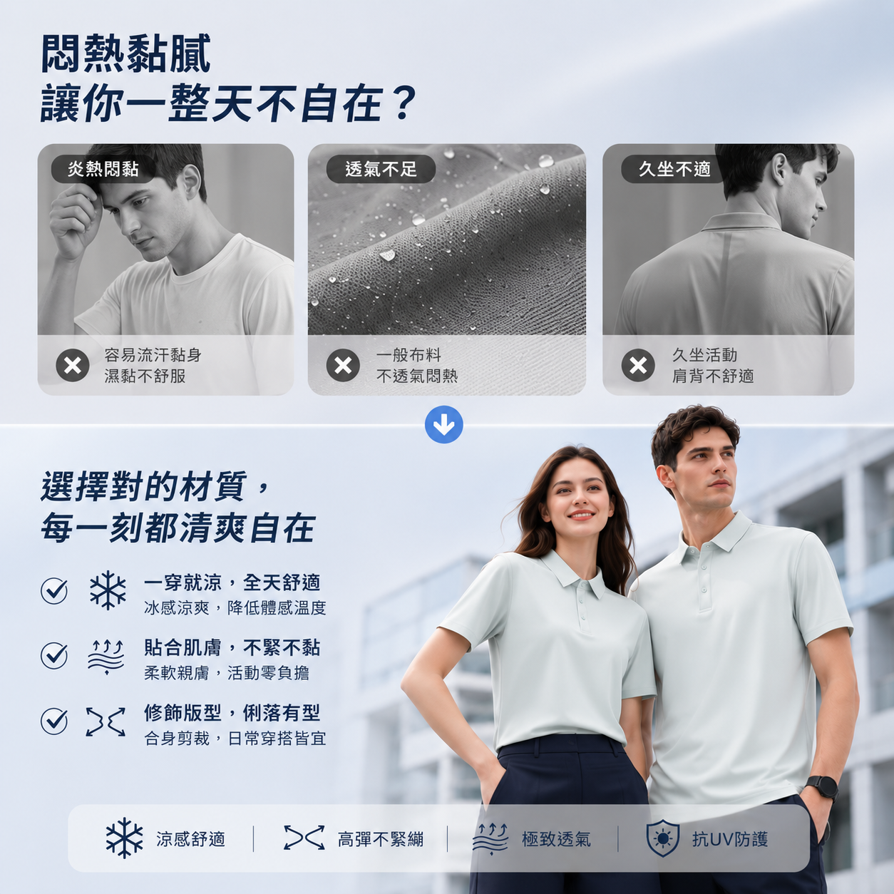 MNDK莫納帝克｜客製化團體服｜專業運動服｜公司制服｜台中-POLO-RE26後背反光條涼感透氣POLO-7色