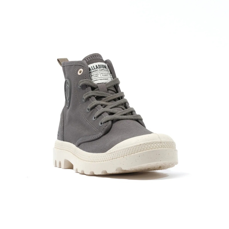 PALLADIUM 休閒鞋 PAMPA HI ZIP ORGANIC 深灰 拉鍊 帆布軍靴 女 79101-056