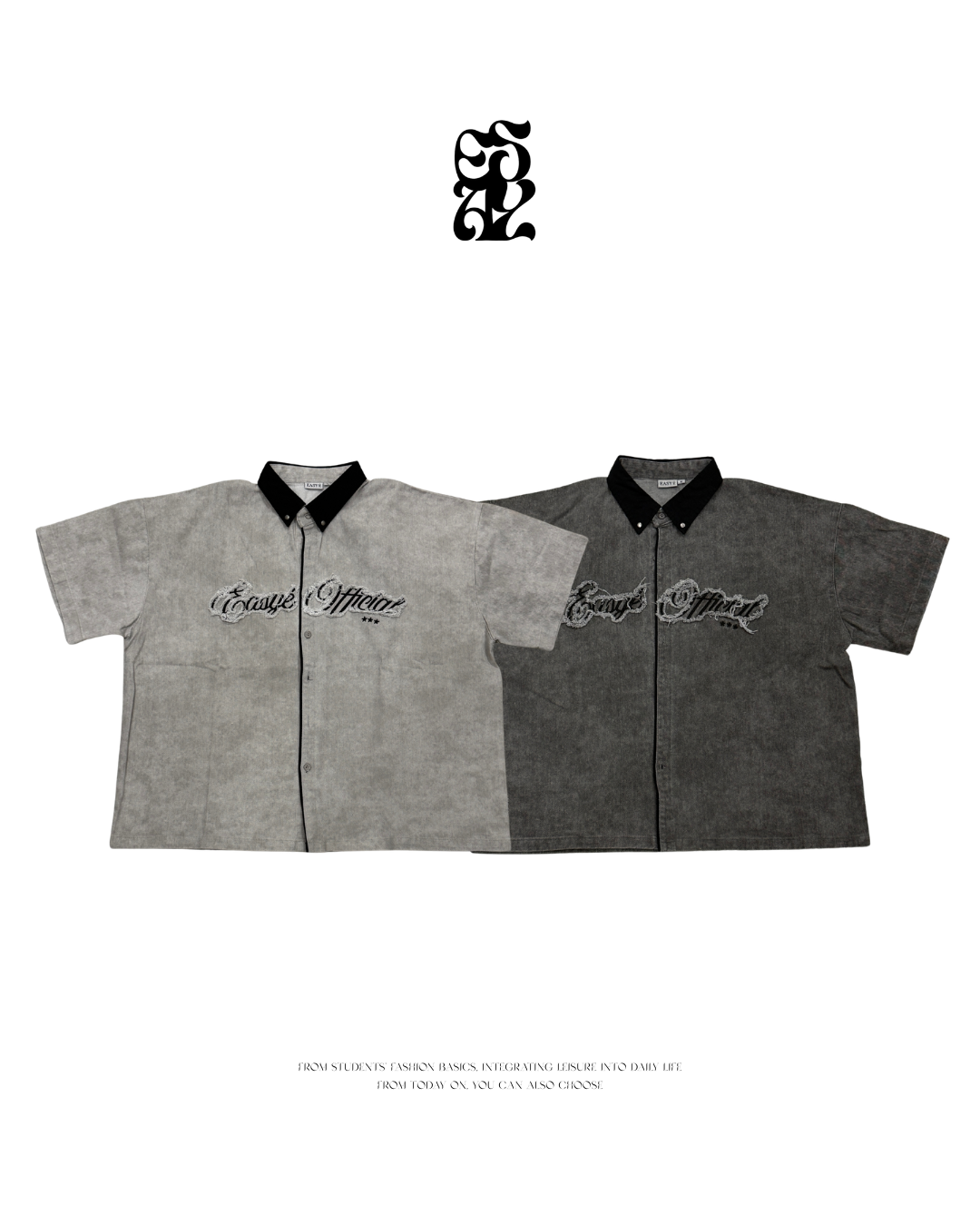 EASYÉ貼布牛仔拼接衫