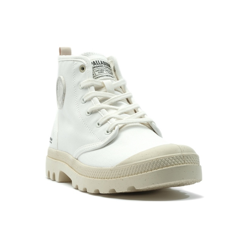 PALLADIUM 休閒鞋 PAMPA HI ZIP ORGANIC 米白 拉鍊 帆布軍靴 男女 79101-116