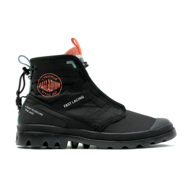 PALLADIUM 休閒鞋 PAMPA TRAVEL LITE RS 黑橘 快穿 輕量 尼龍靴 女 79104-008