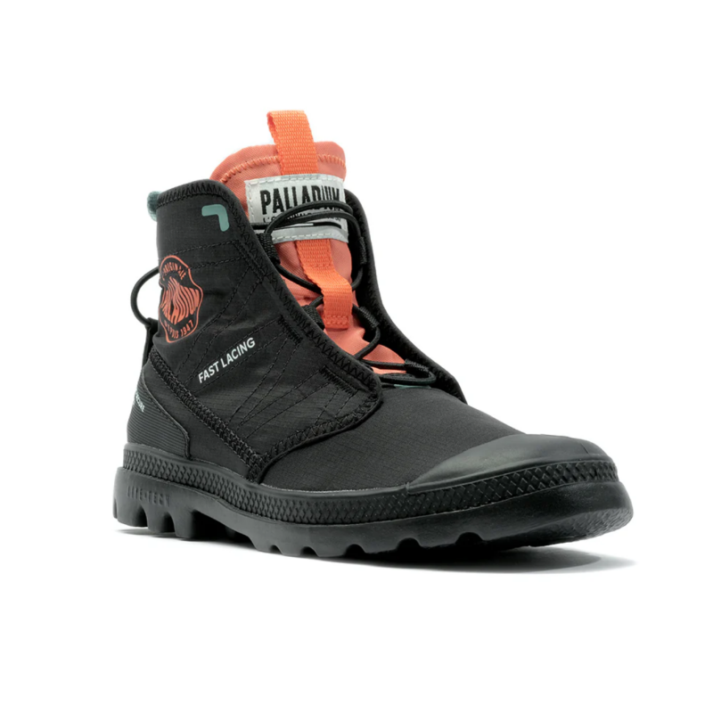 PALLADIUM 休閒鞋 PAMPA TRAVEL LITE RS 黑橘 快穿 輕量 尼龍靴 女 79104-008