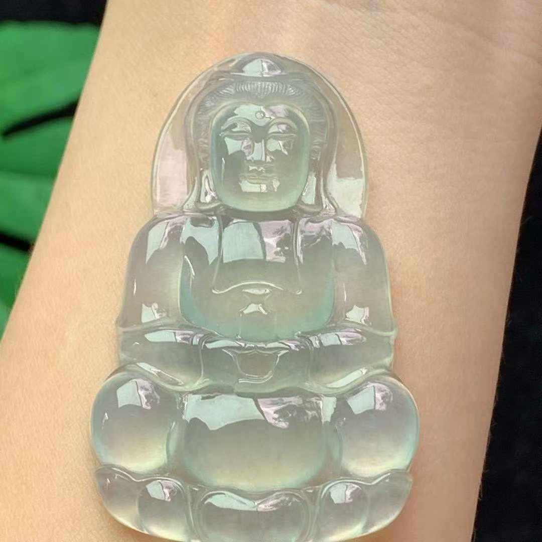 翡翠冰種晴底觀音,天然翡翠A玉, 緬甸玉, Jade, Jadeite