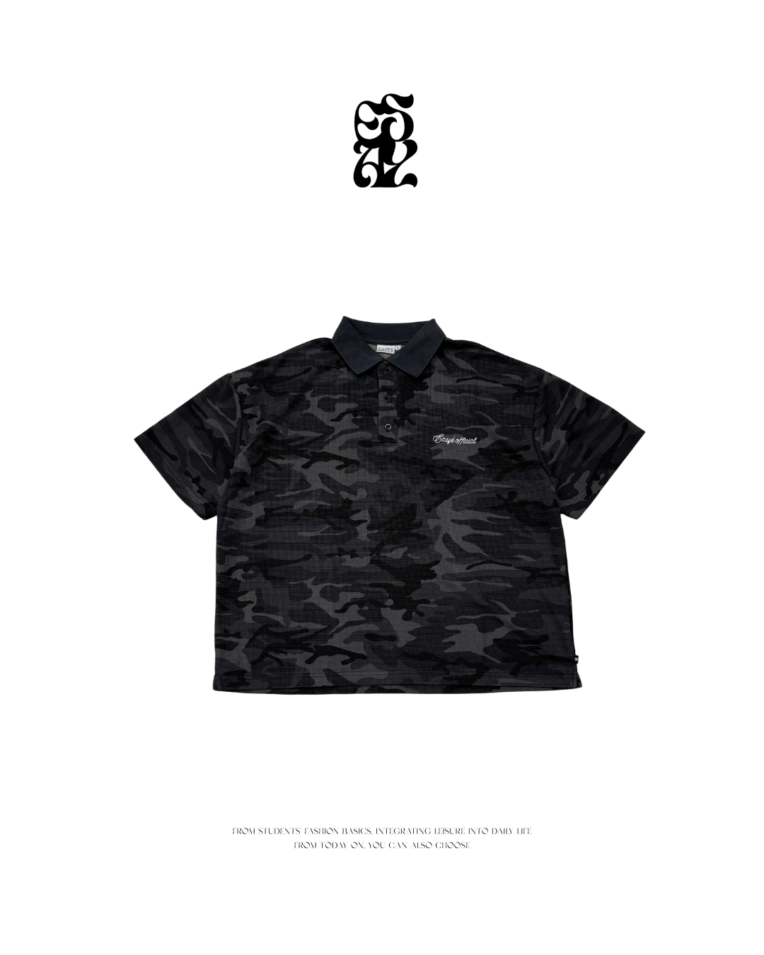 EASYÉ深迷彩排釦衫 (華夫格)