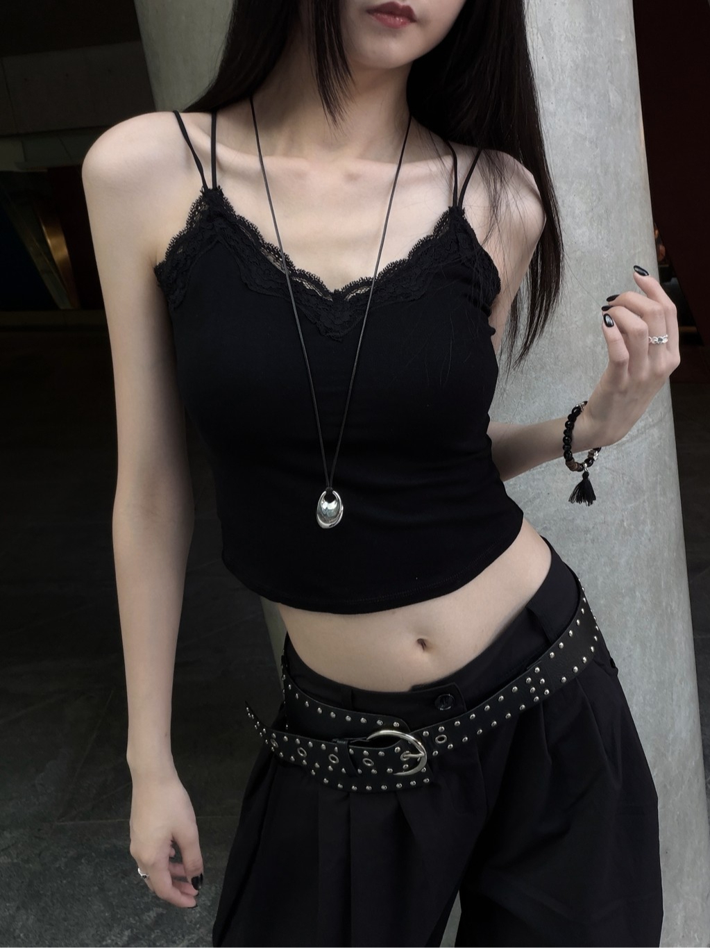 A0334-A11 蕾絲滾邊美背小可愛