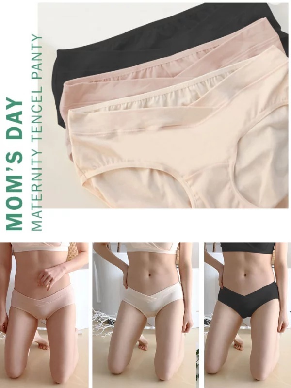 【Mom's Day】Korea Silky Tencel Half-Type Panties (1Pack=3Panties) [Maternity Underwear]