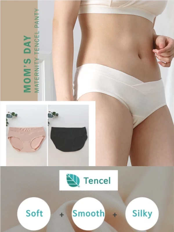 【Mom's Day】Korea Silky Tencel Half-Type Panties (1Pack=3Panties) [Maternity Underwear]