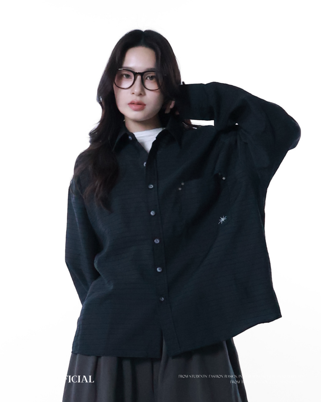 EASYÉ雙口袋亞麻襯衫