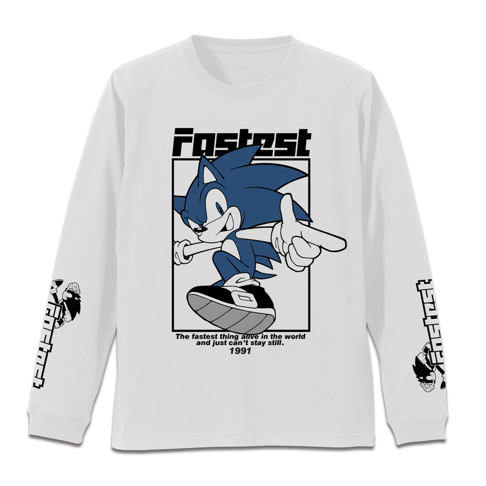 ｿﾆｯｸ･ｻﾞ･ﾍｯｼﾞﾎｯｸﾞ 袖ﾘﾌﾞﾛﾝｸﾞｽﾘｰﾌﾞTｼｬﾂ/WHITE COSPA 080326