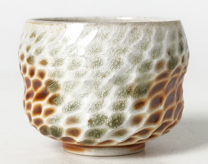 0721JZ07-JINGDEZHEN-CER-主人杯896 純手工跳刀紋理陶瓷 龍鱗杯110ml（A7）