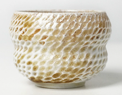 0721JZ08-JINGDEZHEN-CER-主人杯897 純手工跳刀紋理陶瓷 龍鱗杯110ml（A8）
