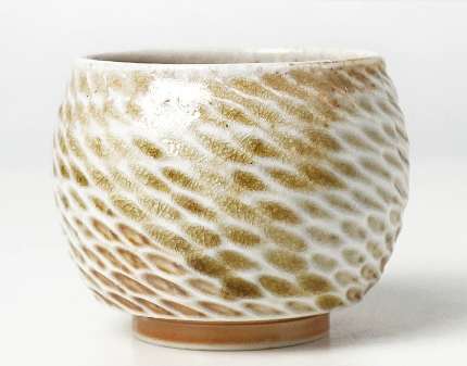 0721JZ13-JINGDEZHEN-CER-主人杯909 純手工跳刀紋理陶瓷 龍鱗杯90ml（A13）