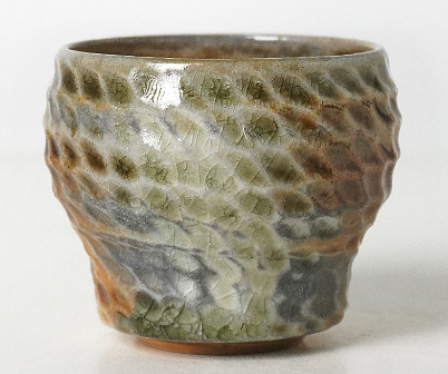 0721JZ22-JINGDEZHEN-CER-主人杯883 純手工跳刀紋理陶瓷 絞胎泥70ml（A22）