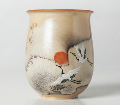 0721JZ39-JINGDEZHEN-CER-主人杯0001 柴燒經典水墨手繪杯 水墨手繪120ml（A39）