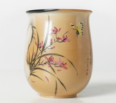 0721JZ40-JINGDEZHEN-CER-主人杯0002 柴燒經典水墨手繪杯 水墨手繪120ml（A40）