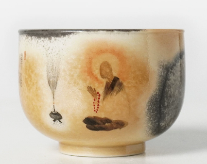 0721JZ43-JINGDEZHEN-CER-主人杯0005 柴燒經典水墨手繪杯 水墨手繪100ml（A43）