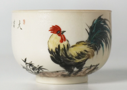 0721JZ55-JINGDEZHEN-CER-主人杯0017 書法大師餘敏老師題字 柴燒經典水墨手繪杯 水墨手繪100ml（A55）