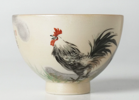 0721JZ56-JINGDEZHEN-CER-主人杯0018 書法大師餘敏老師題字 柴燒經典水墨手繪杯 水墨手繪80ml（A56）