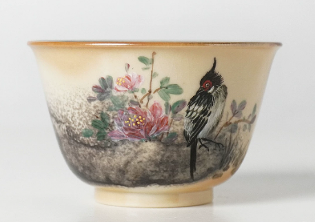0721JZ59-JINGDEZHEN-CER-主人杯0021 書法大師餘敏老師題字 柴燒經典水墨手繪杯 水墨手繪60ml（A59）