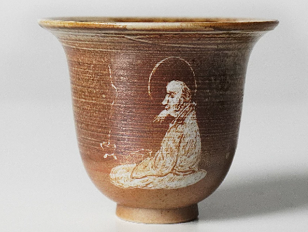 0721JZ93-JINGDEZHEN-CER-主人杯0085 柴燒雕刻杯 景德鎮非遺老師黃澤雍親工雕刻 雕刻杯60ml（A93）