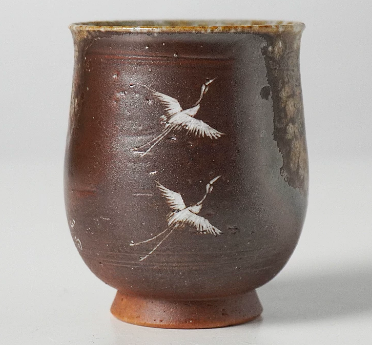 0721JZ95-JINGDEZHEN-CER-主人杯0087 柴燒雕刻杯 景德鎮非遺老師黃澤雍親工雕刻 雕刻杯100ml（A95）