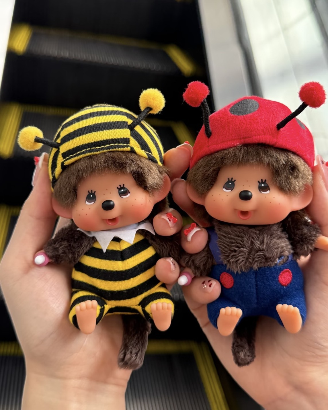 Monchhichi 蒙奇奇 蜜蜂 瓢蟲 坐姿 毛絨 吊飾