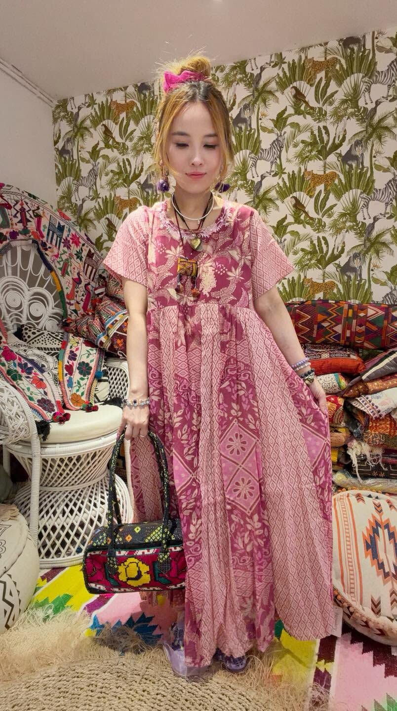 Macrame one piece M3930C - pink (0721)