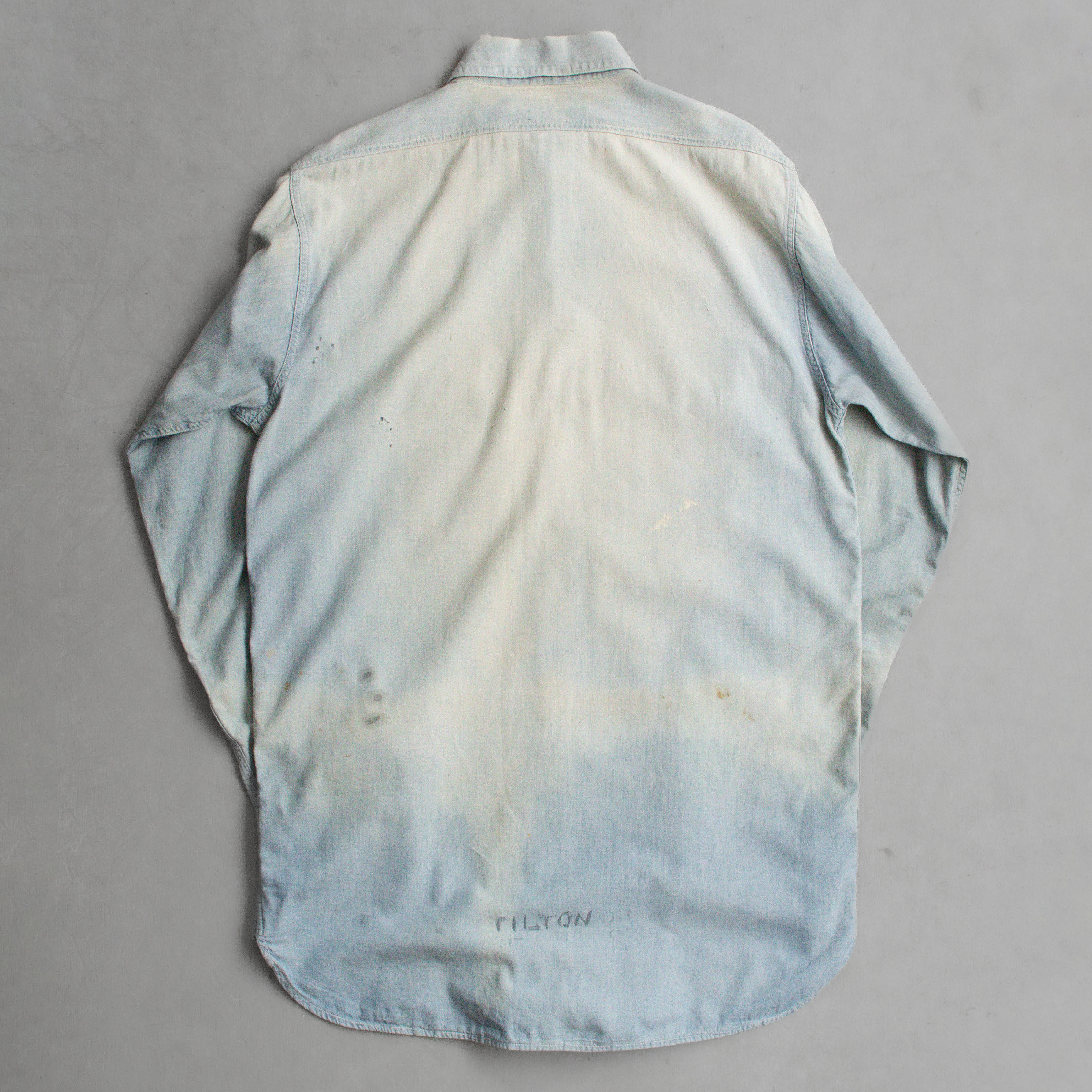 40S US NAVY CHAMBRAY SHIRT 美國 海軍 淺藍 青年布 長袖 襯衫 A
