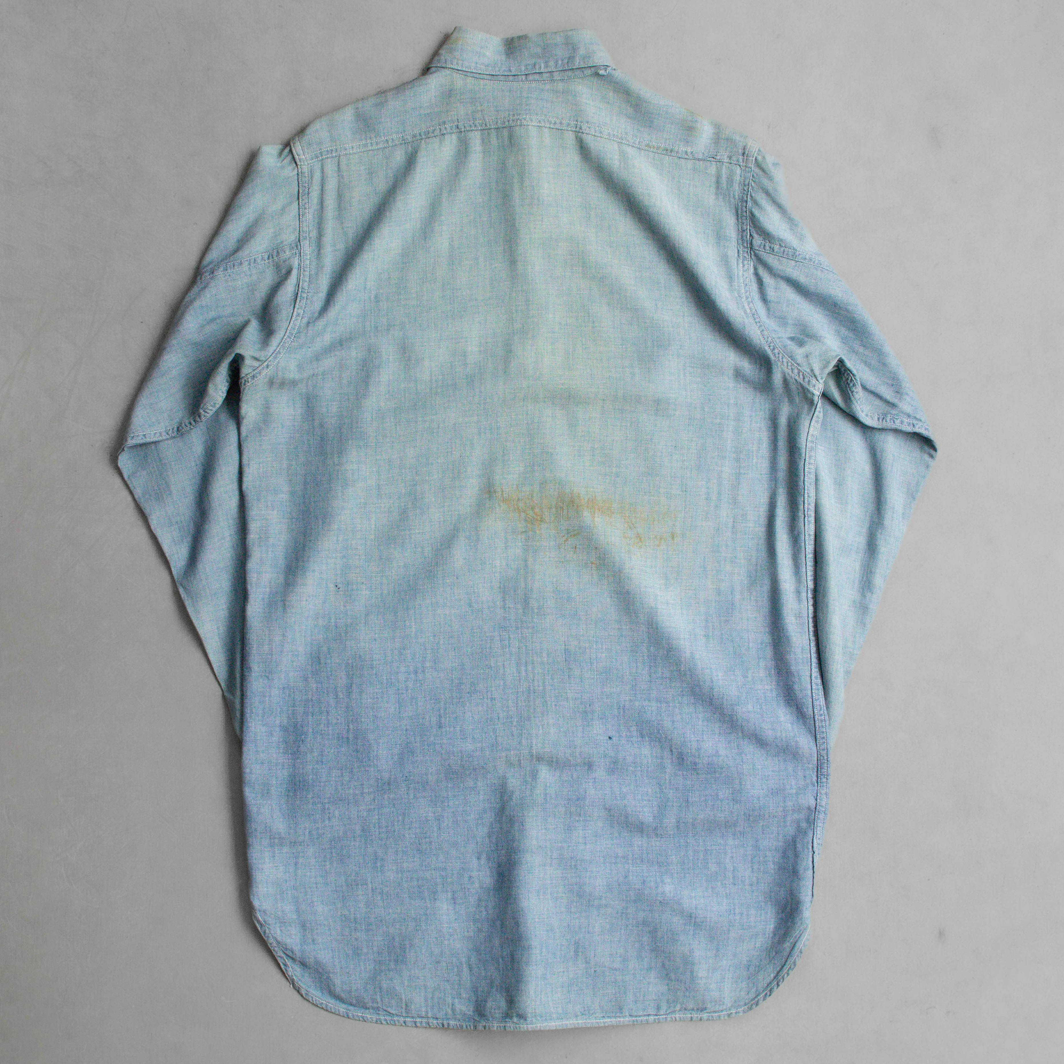 40S US COAST GUARD CHAMBRAY SHIRT 美國 海岸巡防 淺藍 青年布 長袖 襯衫