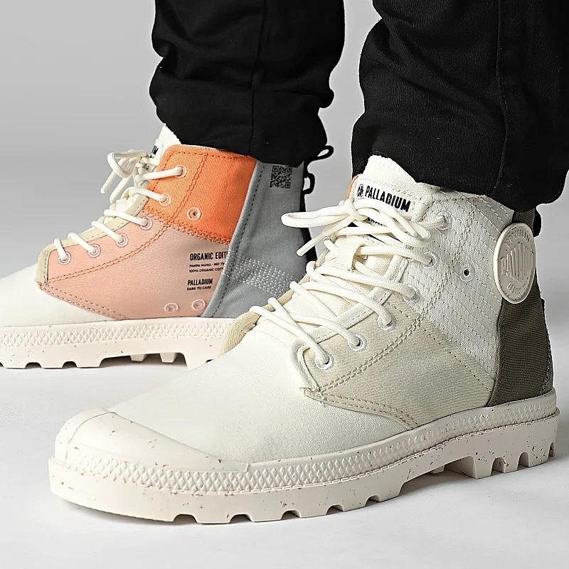 PALLADIUM 休閒鞋 PAMPA HI RE GENERATE 白橘綠 拼接 高筒 軍靴 男女 79128-363