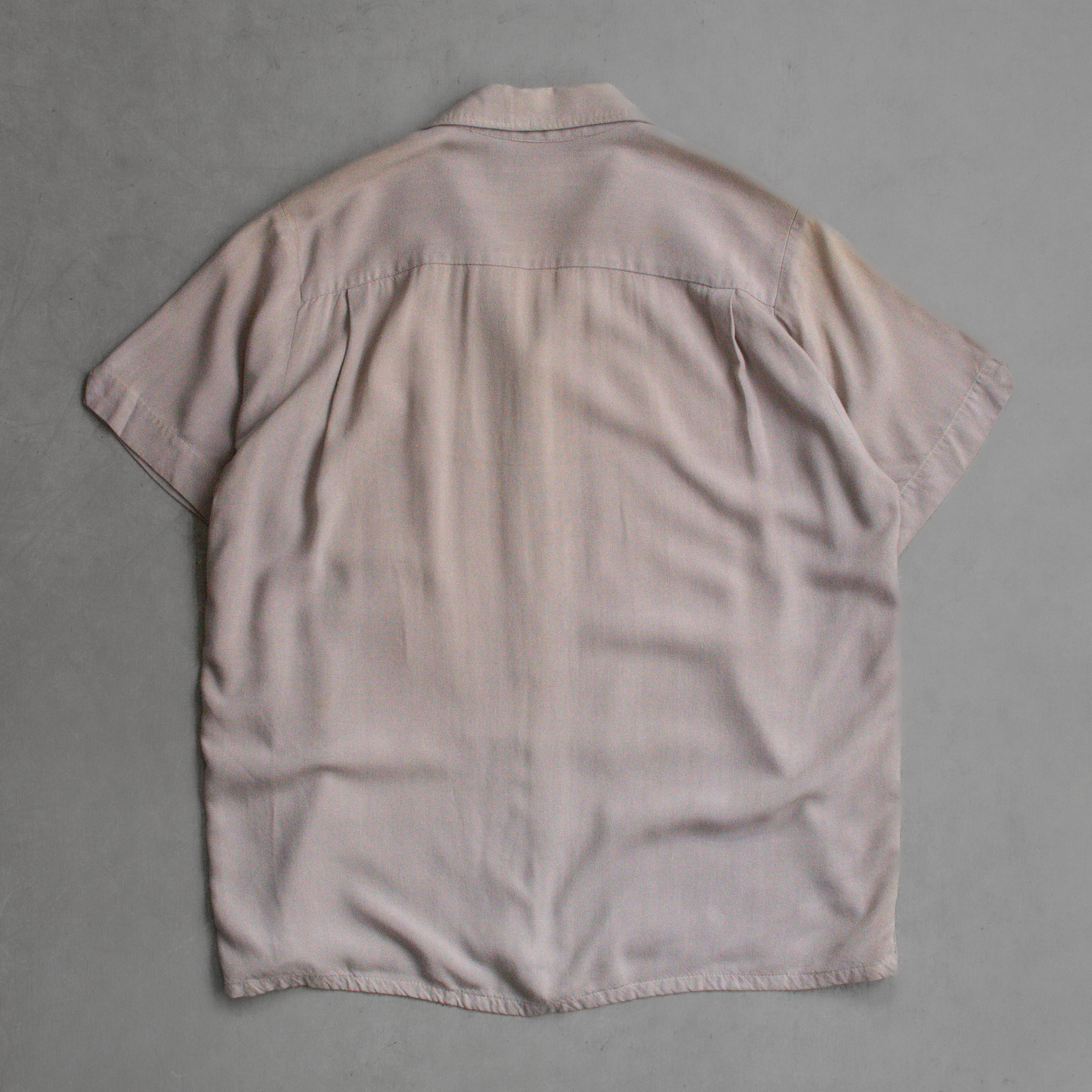 50-60S VINTAGE RAYON SS SHIRT 美國 灰色 嫘縈 短袖 襯衫
