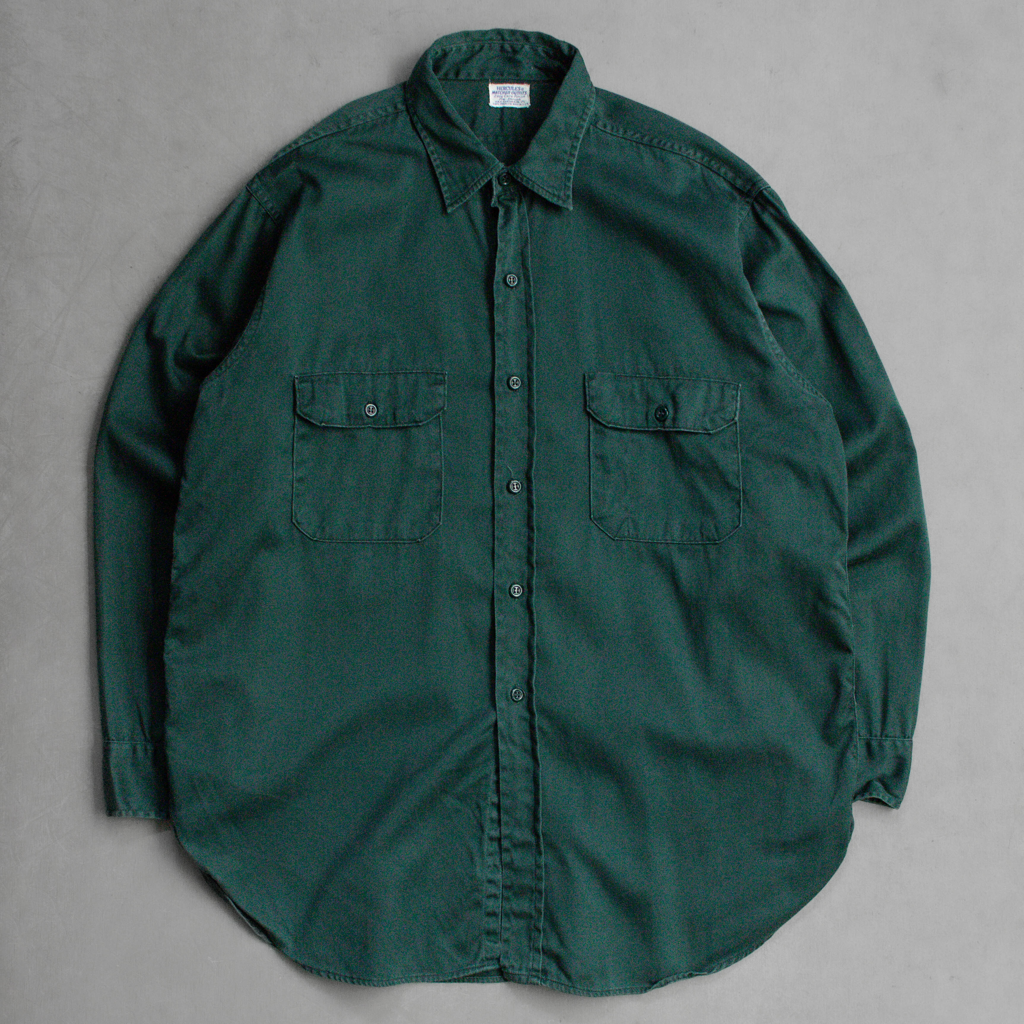50-60S HERCULES WORK SHIRT 美國製 綠色 純棉 長袖 工作 襯衫