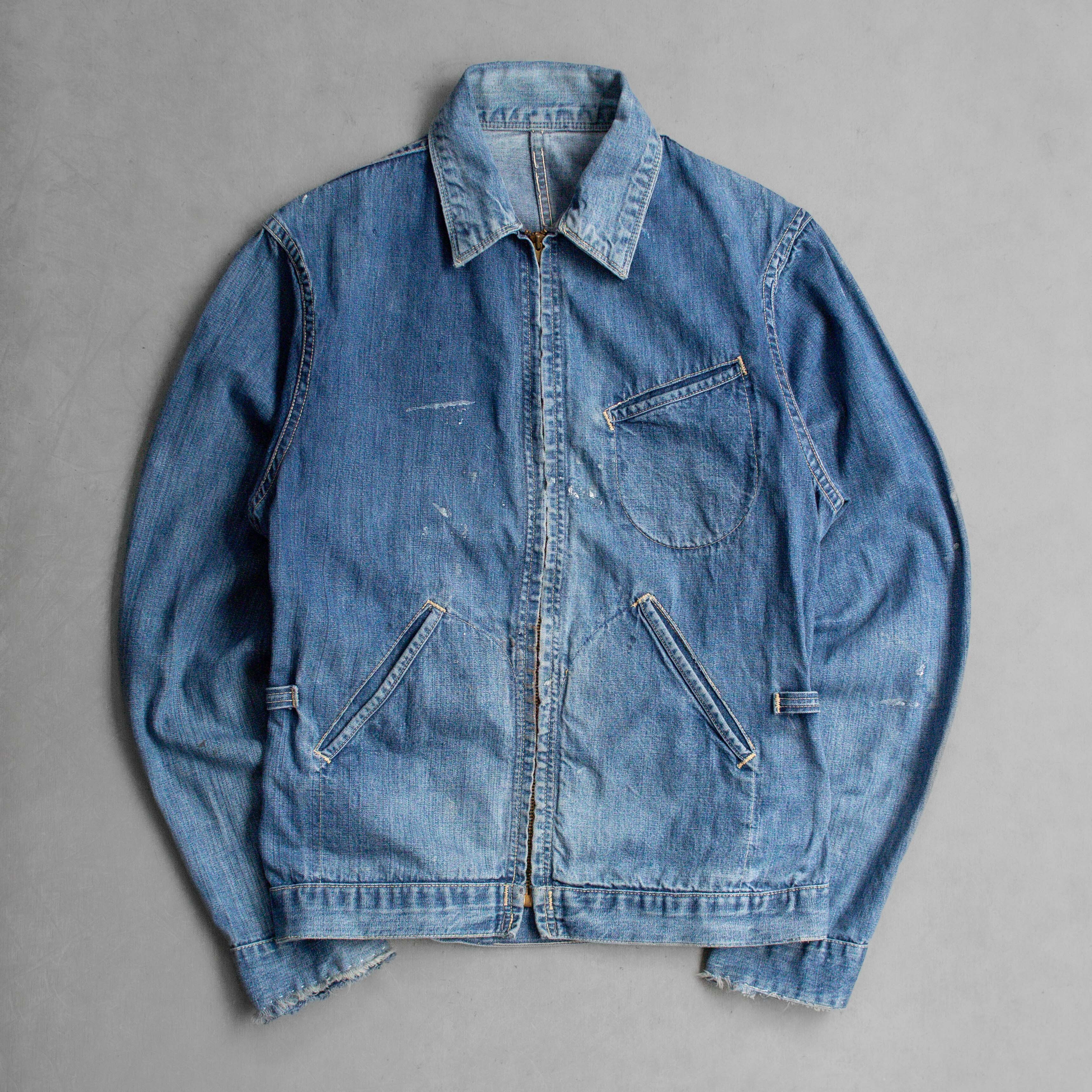 50-60S DENIM SPORTS JACKET 美國 丹寧 工作 外套