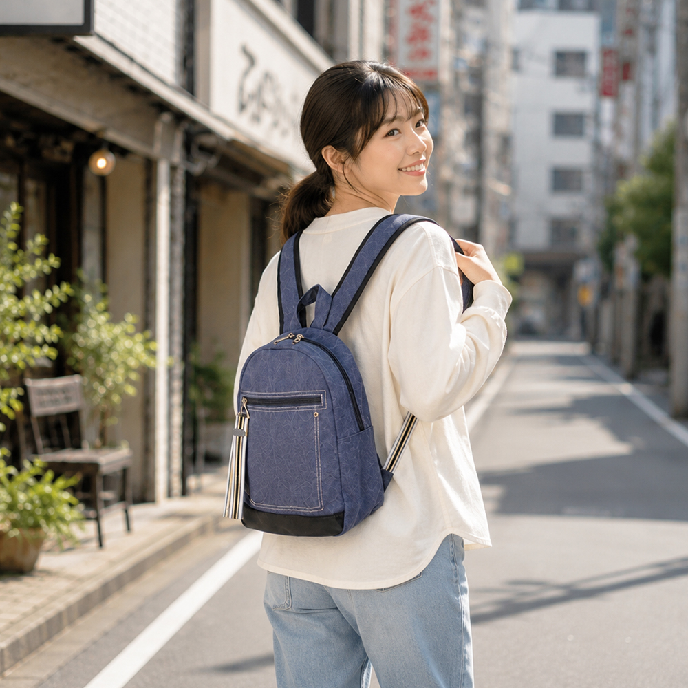 【 HIRES 】方正人生系列 韓系織帶丹寧小後背包
