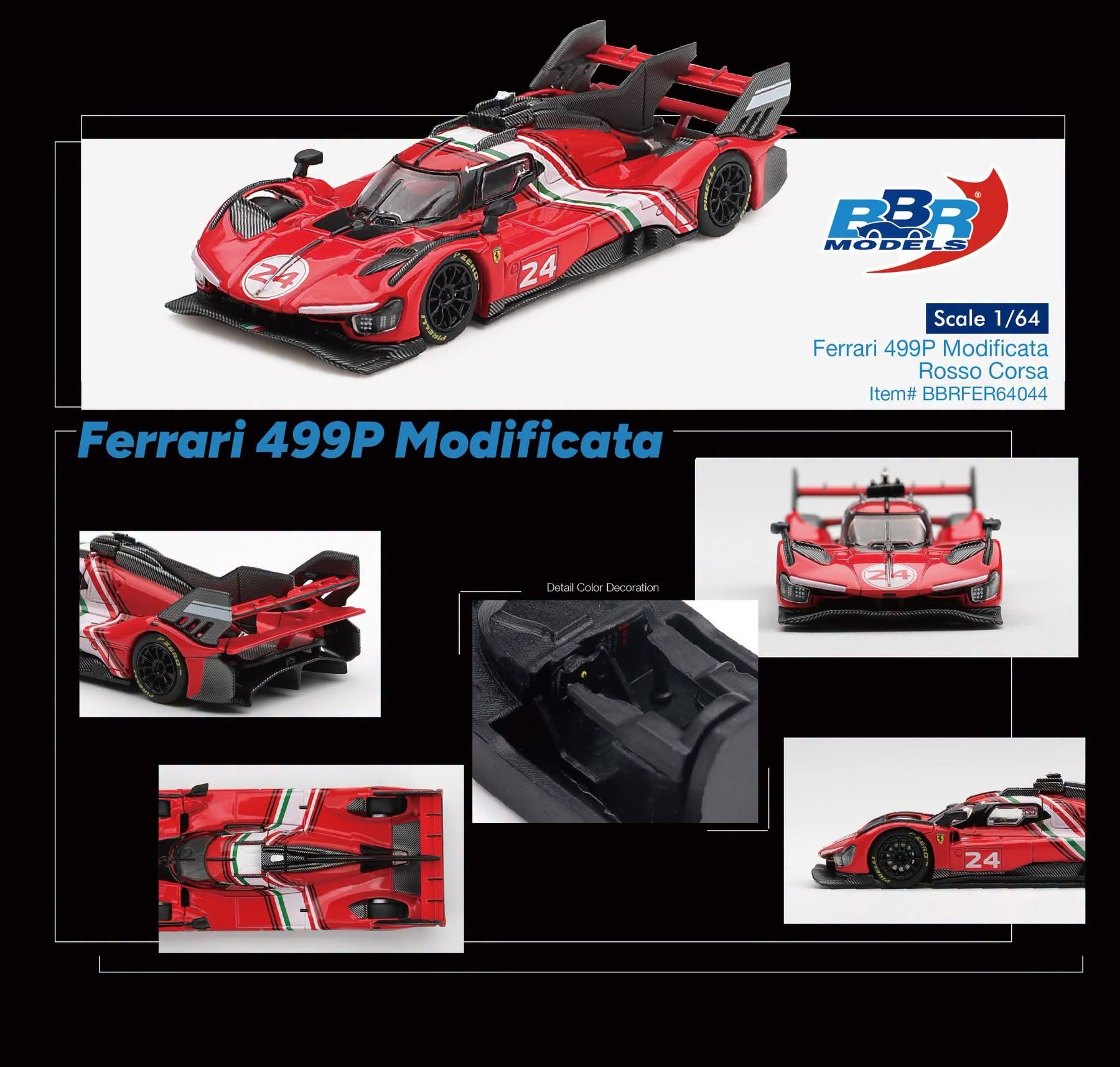 預訂Pre Order- BBR Ferrari 499P Modificata Rosso Corsa