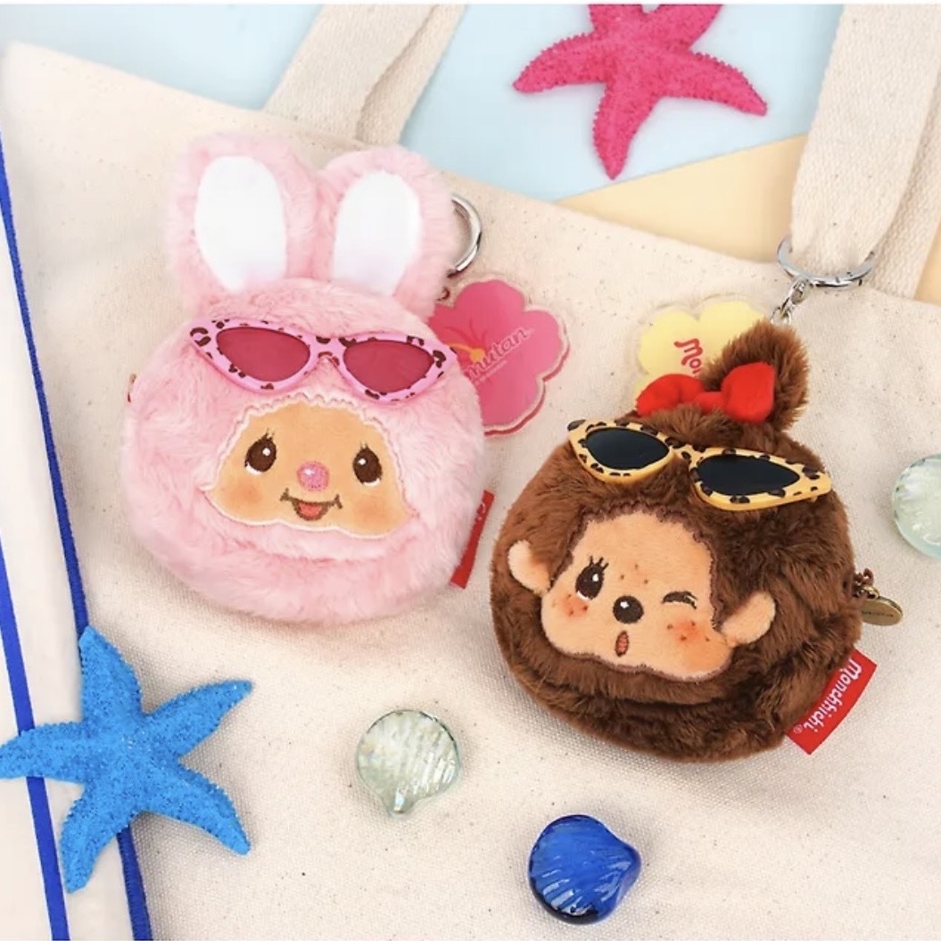 MONCHHICHI 蒙奇奇 曬黑 豹紋眼鏡 耳機包 收納包