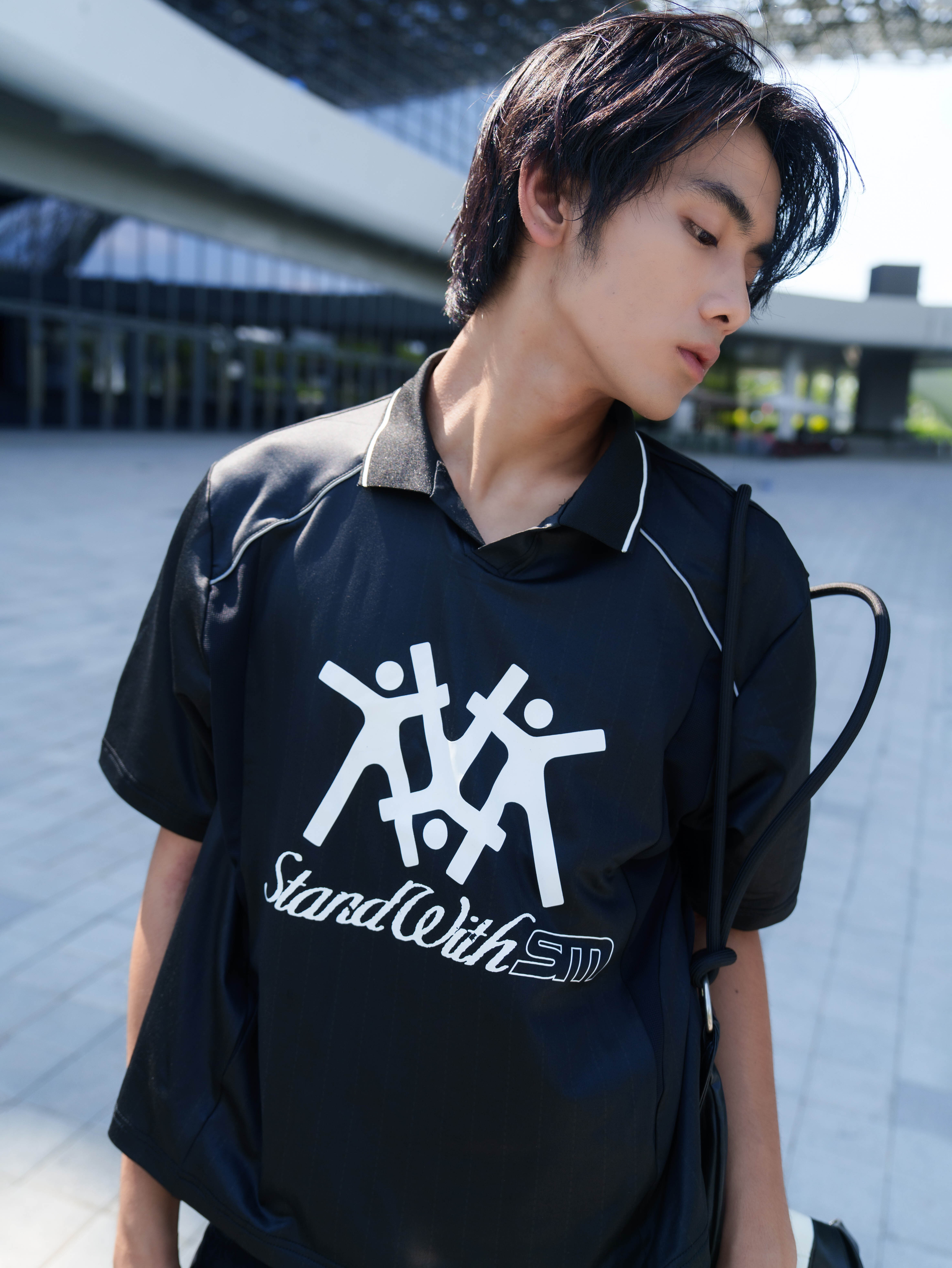 SIMON MADE TS-2621 戰術雙打 異材質 拼接 POLO 球衣