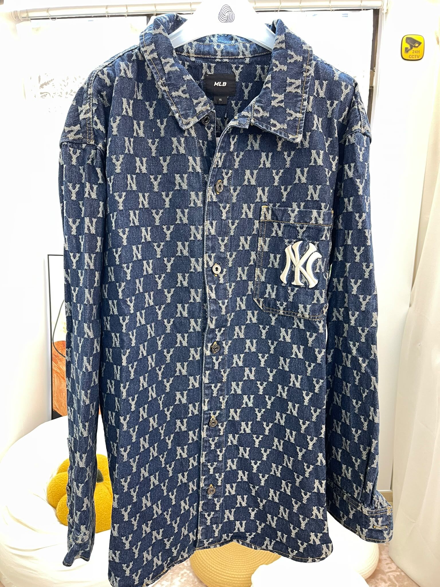 TT-WW-H53 牛仔復古老花襯衫【明星同款】-藍色3ADRMN321-XL