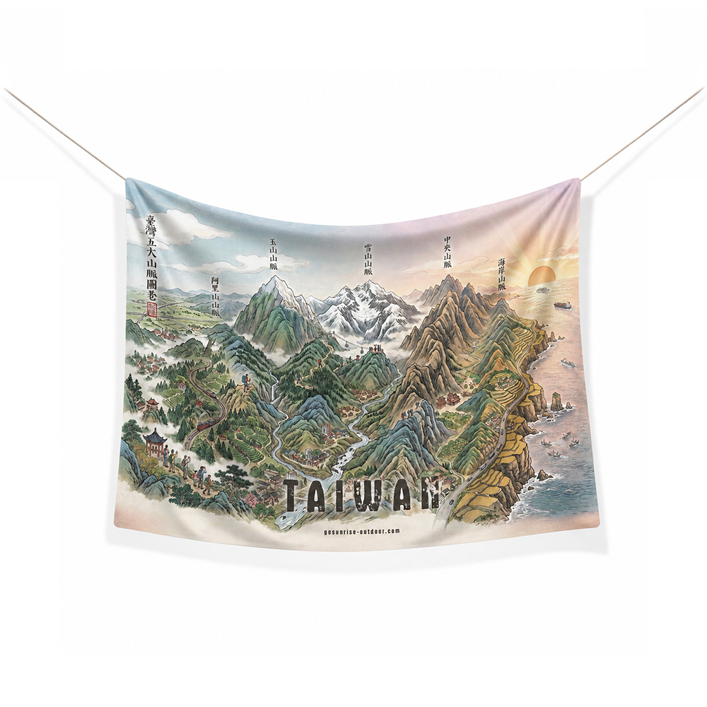 【預先上架】✧獨家設計✧ 島嶼脊梁｜臺灣五大山脈 ⛰︎ 透光掛布附贈帆布袋套組 (2款尺寸) 布幔/門簾/掛飾 69TW0005