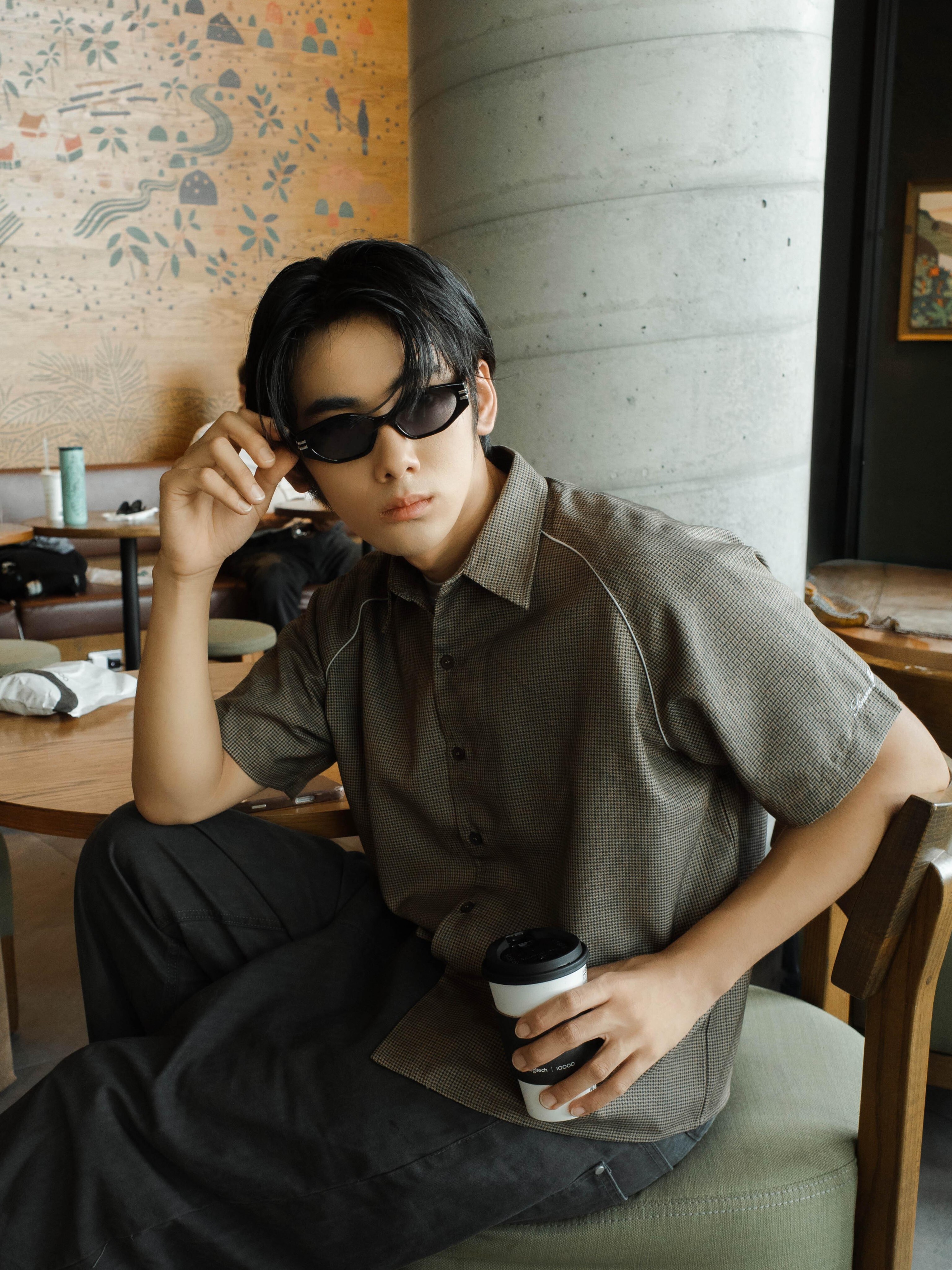 SIMON MADE TS-2631 莊園度假 反光 出芽 BOXY 短袖 襯衫