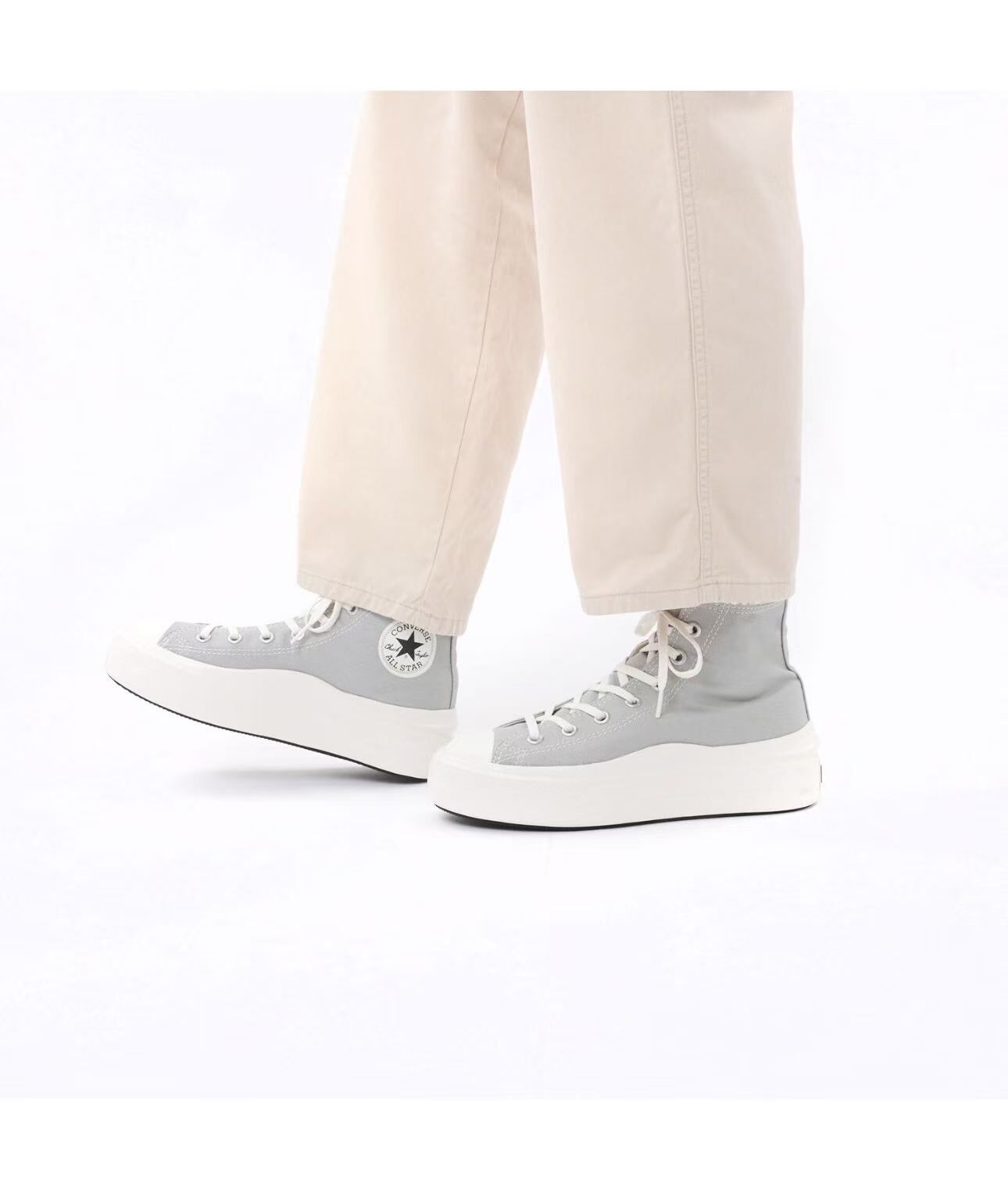 【預購】JM072104 Converse 厚底高筒帆布鞋(霧灰藍)