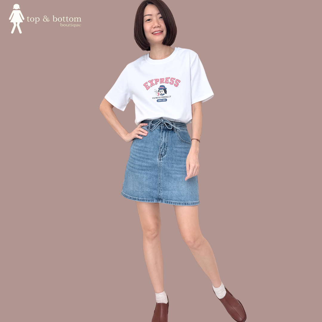 DENIM HIGH WAISTED SHORT SKIRT