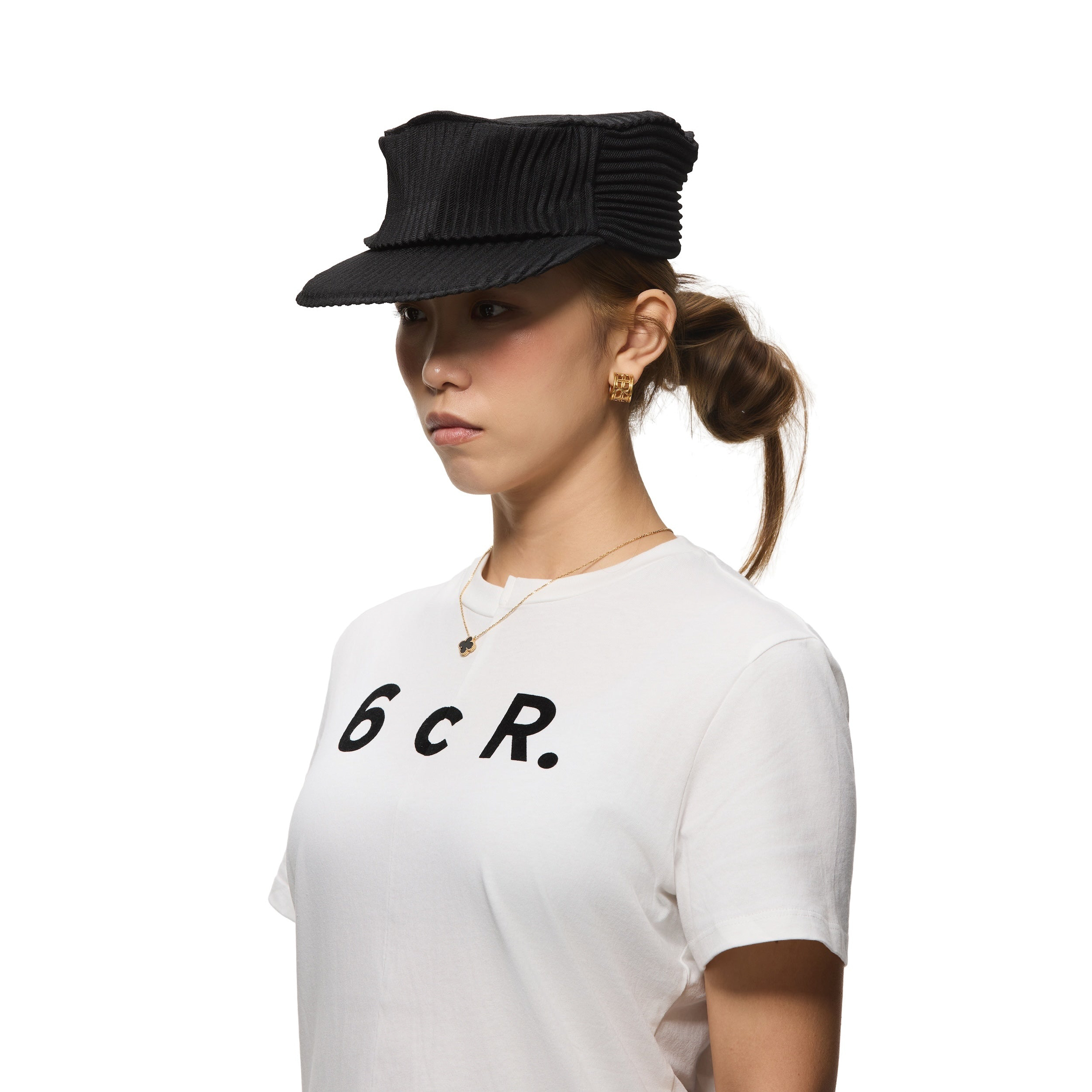 6cRAyon Pleated Retro Cap 打褶平頂帽