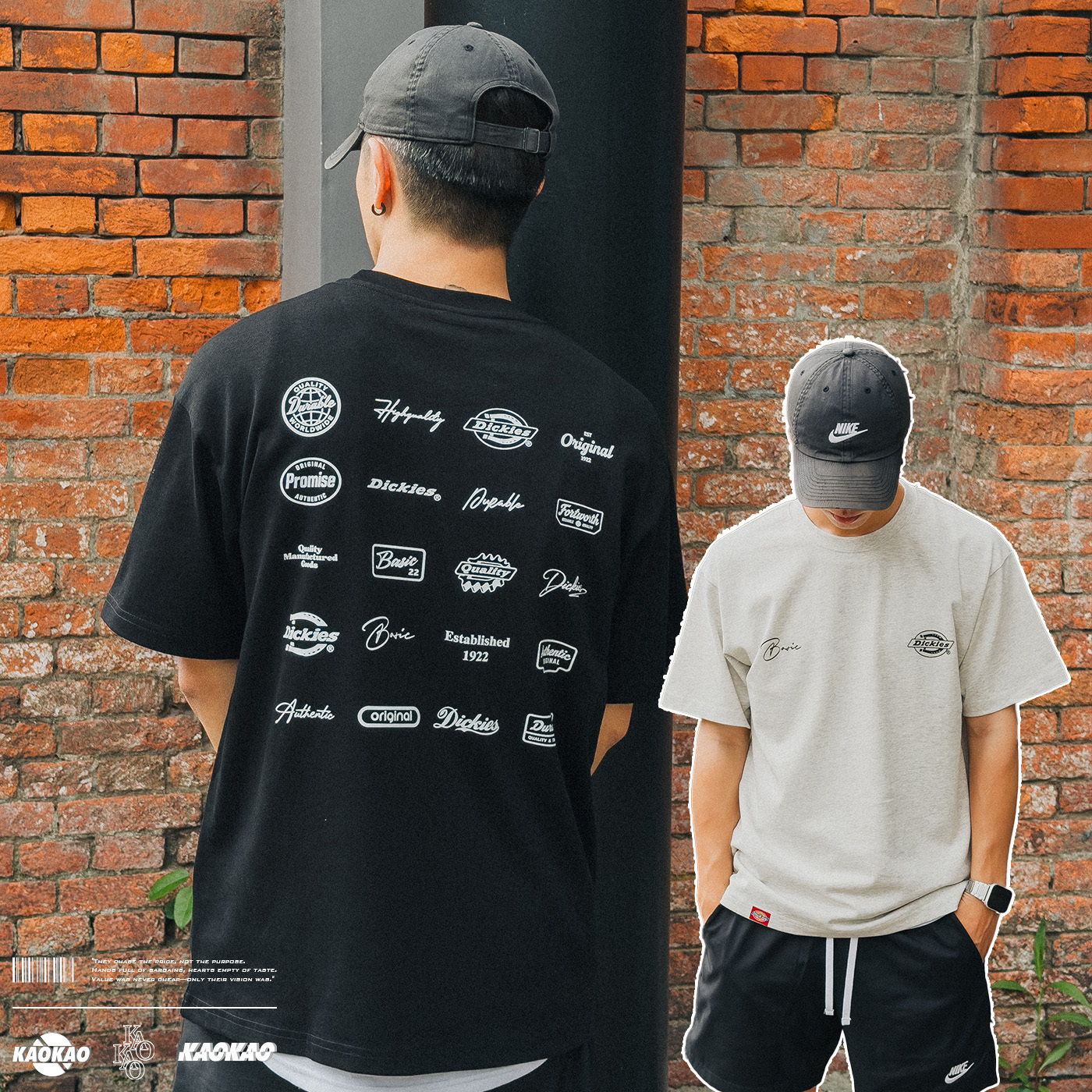 Dickies 美式 前後多徽章Logo 印花短Tee