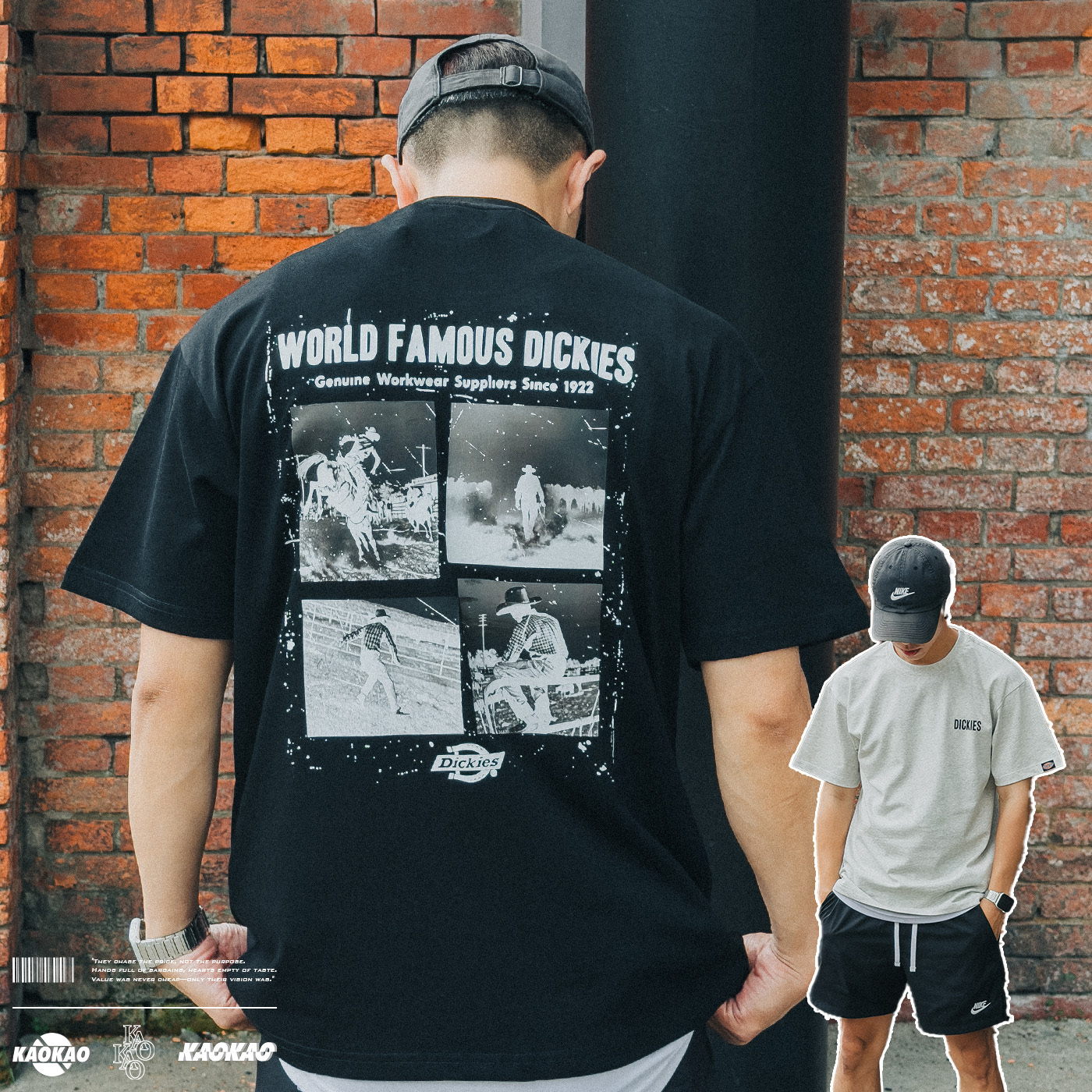 Dickies 240g 雙紗純棉 多巴胺 美式純色 漫畫四宮格印花 男女同款