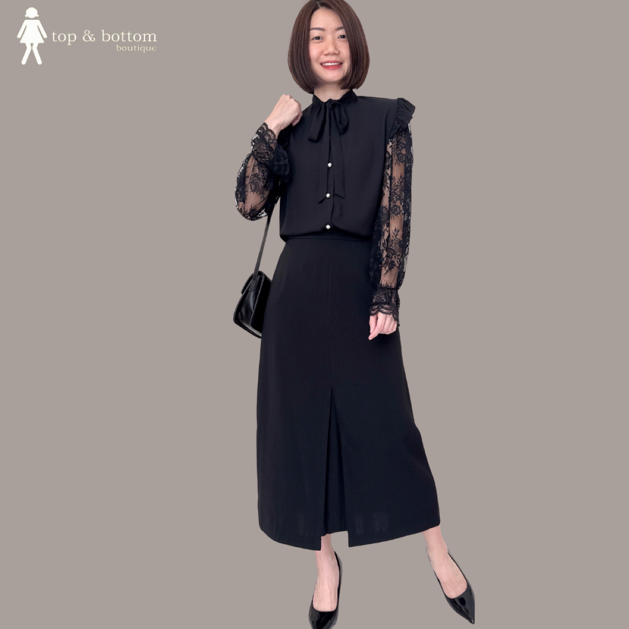 HIGH WAISTED PENCIL SLIT SKIRT